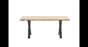 Zeus dining tafel 180x100 carbon black/teak look/X-stijl Garden Impressions - Garden impressions