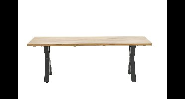 Zeus dining tafel 220x100 carbon black/teak look/X-stijl Garden Impressions - Garden impressions