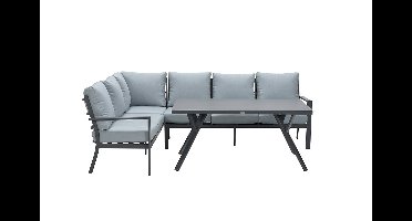 Sergio L/D set 3-dlg links carbon black/mint grey bank L 262 x B 200 x H 85 cm Garden Impressions - Garden impressions