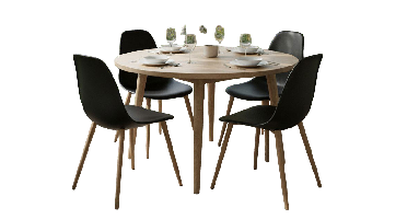 Kristianstad dining chair acacia teak look/black Eurofar - Eurofar
