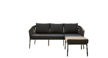 Limoges chaise longue set 2pcs anthracite steel/wicker anthracite Eurofar - Eurofar