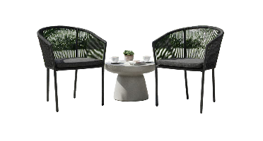 Reims stackable dining chair black alu/rope black Eurofar - Eurofar