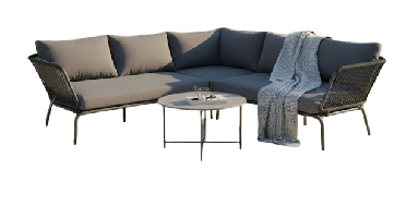 Verona lounge corner set 3pcs anthracite steel/rope anthracite Eurofar - Eurofar