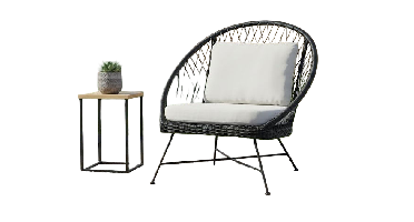 Batea lounge chair 96x95,5x96,5 black alu/black wicker Eurofar - Eurofar
