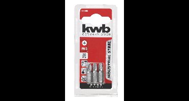 Schroefbit philips Nr. 3 25 mm 1/4 inch 3 stuks kaart KWB - Kwb