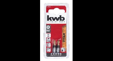 Titaan bits 25 mm pozidrive PZ 1 2 st. kaart Eurofix - Eurofix