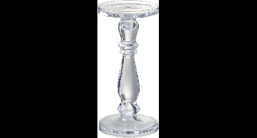 Kandelaar/kaarshouder leti glas transparant m 13x13x27,5 cm Jolipa - Hortus