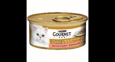 Gold fijne hapjes in saus met zalm en kip 85g kattenvoer Gourmet - Gourmet
