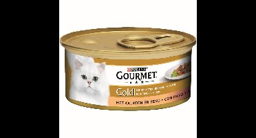 Gold fijne hapjes in saus met kalkoen en eend 85g kattenvoer Gourmet - Gourmet