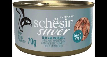 Schesir silver kat tonijn&makreel bouillon 70gr Schesir Malanico - Malanico