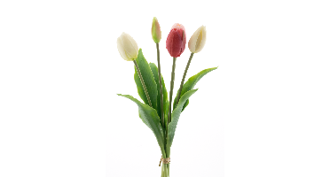 PSO Holland tulip bundle Sally pink/cream combo 36 cm kunstbloem Erutan Avon - Erutan avon