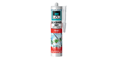 Siliconenkit Glas Transparant Koker 300 ml Bison - Bison