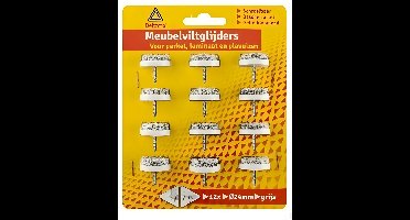 Meubelviltglijder grijs 24mm 12st Deltafix - Deltafix