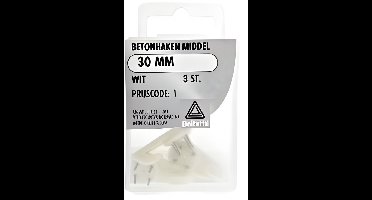 Betonhaken middel 30mm wit 3st Deltafix - Deltafix