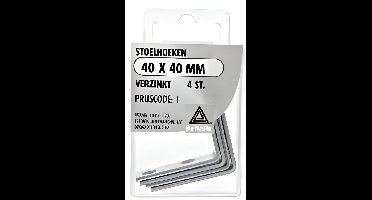 Stoelhoeken 40 40mm verz 4st Deltafix - Deltafix