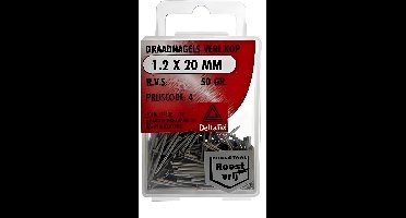 Draadnagel vk 1,2x20mm rvs 50gr Deltafix - Deltafix
