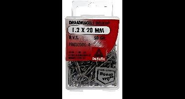 Draadnagel bk 1,2x20mm rvs 50gr Deltafix - Deltafix