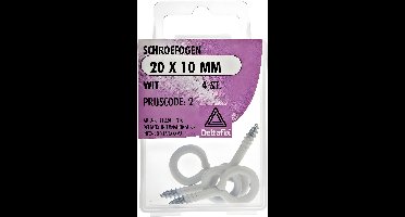 Schroefoog 20x10mm wit 4st Deltafix - Deltafix