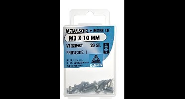 M.schroef moer ck m3x10mm 20st Deltafix - Deltafix
