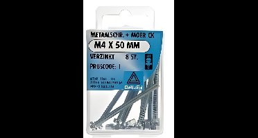 M.schroef moer ck m4x50mm 8st Deltafix - Deltafix