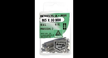 M.schroef moer ck m5x30mm 8st Deltafix - Deltafix