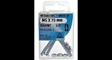 M.schroef moer ck m5x70mm 5st Deltafix - Deltafix