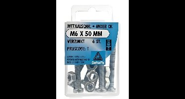 M.schroef moer ck m6x50mm 6st Deltafix - Deltafix