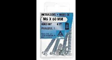 M.schroef moer ck m6x60mm 4st Deltafix - Deltafix