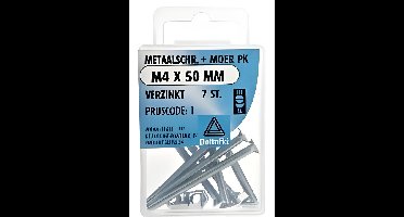 M.schroef moer pk m4x50mm 7st Deltafix - Deltafix