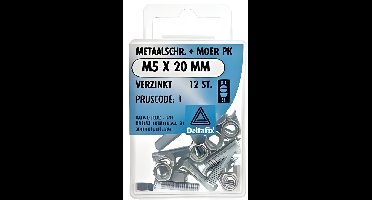 M.schroef moer pk m5x20mm 12st Deltafix - Deltafix