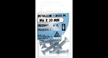 M.schroef moer pk m6x30mm 6st Deltafix - Deltafix