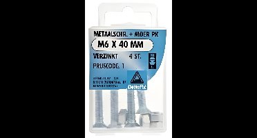 M.schroef moer pk m6x40mm 4st Deltafix - Deltafix
