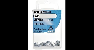 Moer zeskant m5 verz 15st Deltafix - Deltafix
