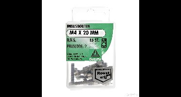 Inbusbout m4x20mm rvs 15st Deltafix - Deltafix
