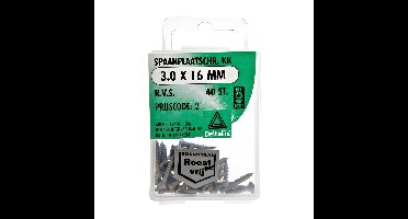 Spaanpl.schr. rvs 3.0x16mm 40st Deltafix - Deltafix