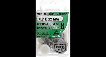 Montageschr. 4,2x32mm wit/rvs 20st Deltafix - Deltafix