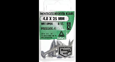Montageschr. 4,8x25mm wit/rvs 8st Deltafix - Deltafix