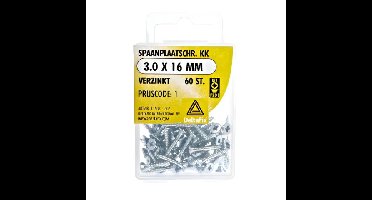 Spaanpl.schr. 3.0x16mm 60st Deltafix - Deltafix