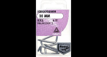Schroefduimen 30mm rvs 6st Deltafix - Deltafix