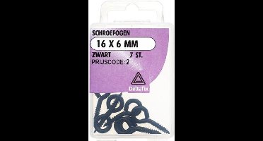 Schroefogen 16x6mm zwart 7st Deltafix - Deltafix