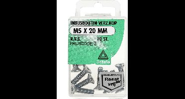 Inb.bout verz.kop m5x20mm rvs 10st Deltafix - Deltafix