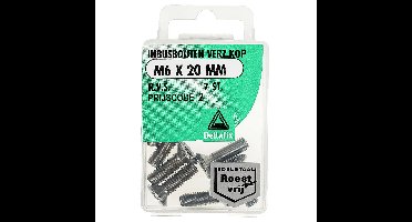 Inb.bout verz.kop m6x20mm rvs 7st Deltafix - Deltafix