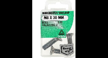 Inb.bout verz.kop m8x30mm rvs 3st Deltafix - Deltafix