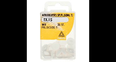 Afdekkap sp.pl.schr. tx15 wit 25st Deltafix - Deltafix