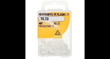 Afdekkap sp.pl.schr. tx20 wit 25st Deltafix - Deltafix