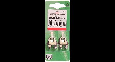 Staaldr.klem 2mm rvs 2st Deltafix - Deltafix