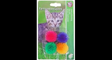 Katten-speelgoed prikkelbal assortie a 4st Gebr. de Boon - Gebr de boon