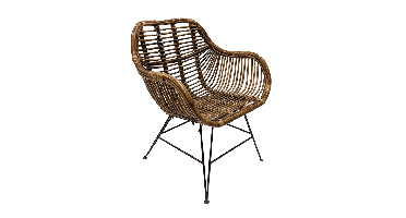 Rattan Iron Legs Dining Tuinstoel Van der Leeden - Van der leeden