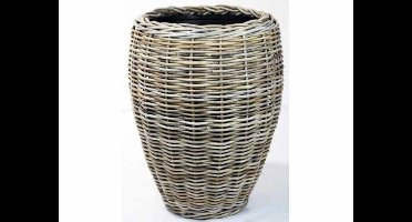 Drypot vaas rotan d48h62cm (top d43cm) grijs Van der Leeden - Van der leeden