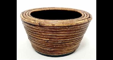 Drypot Rotan Stripe D24H14Cm Brons Van der Leeden - Van der leeden